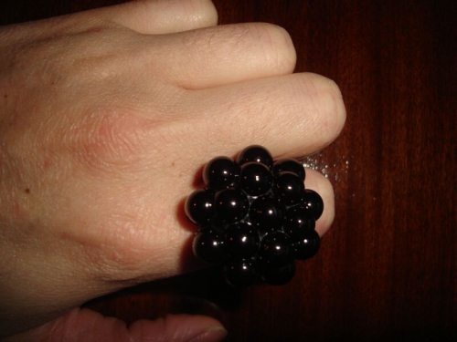 кольцо "Черные шарики"