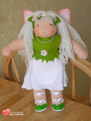 Вальдорфская кукла Яблонька, цветочная фея, 33 см