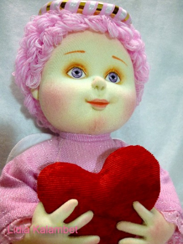 Авторская текстильная кукла "Ангел. Моё сердце, тебе."