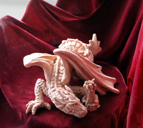 "Дракон и лилия" скульптура из керамики