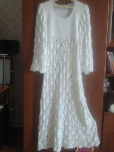 Винтажное платье из хлопка "Лебедушка"