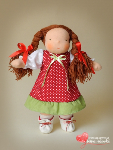 Вальдорфская кукла Земляничка, 33 см