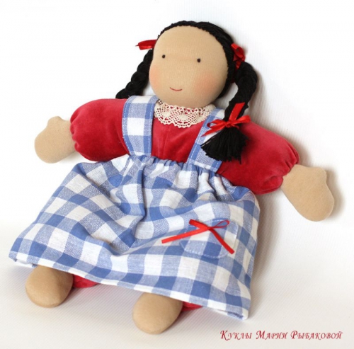 Вальдорфская кукла в пришивной одежде Калинка