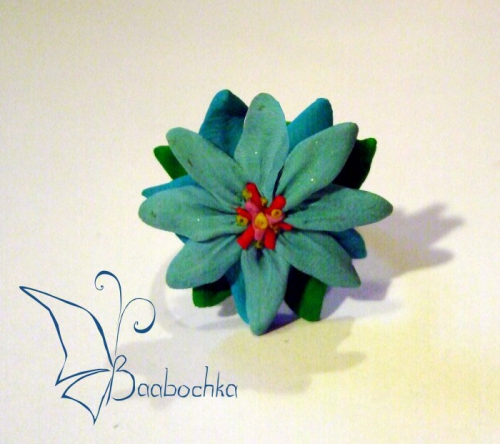 Кольцо "Голубой цветок"