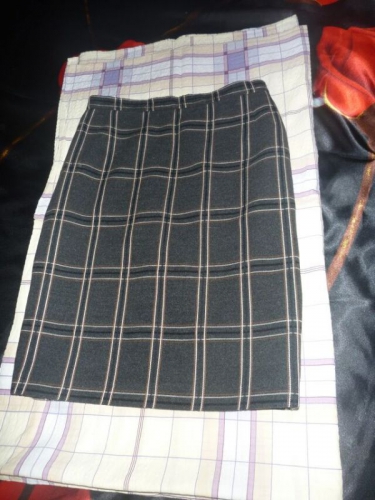 клетчатая юбка-карандаш из сукна на подкладке