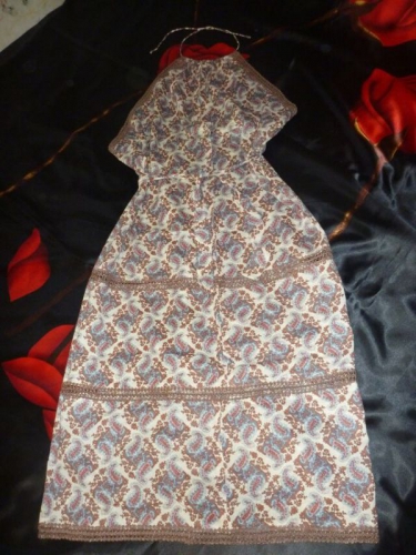 ситцевое платье-сарафан с кружевом