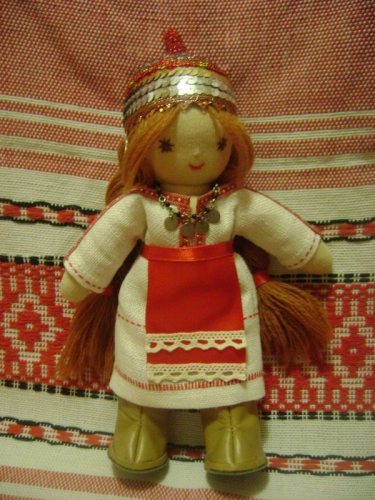 Чувашечка Нарспи 22 см кукла народная национальная в вальдорфском стиле
