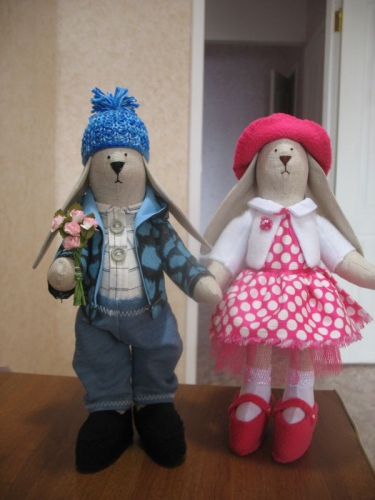 Текстильная кукла Зая с Заем