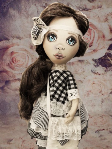 Текстильная, интерьерная кукла Розочка