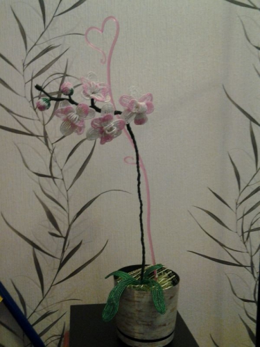цветы из бисера "орхидея"