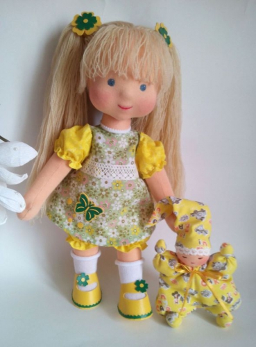 "Доброе солнышко" кукла вальдорфская 36 см  Продана