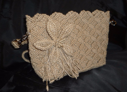 Плетеная женская сумка "Ромбы"