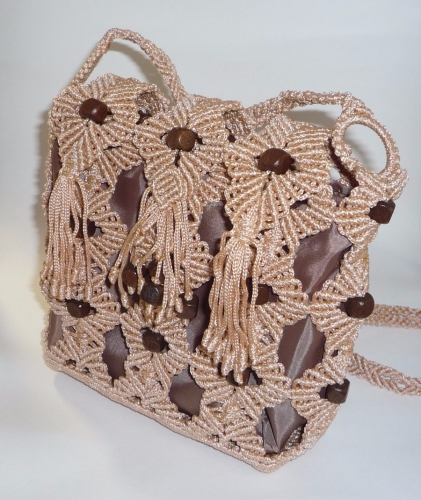 Плетеная женская сумка-кошелек "Букет" №2